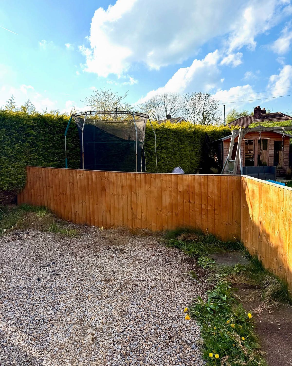 Fencing waste removed from a garden in West Yorkshire